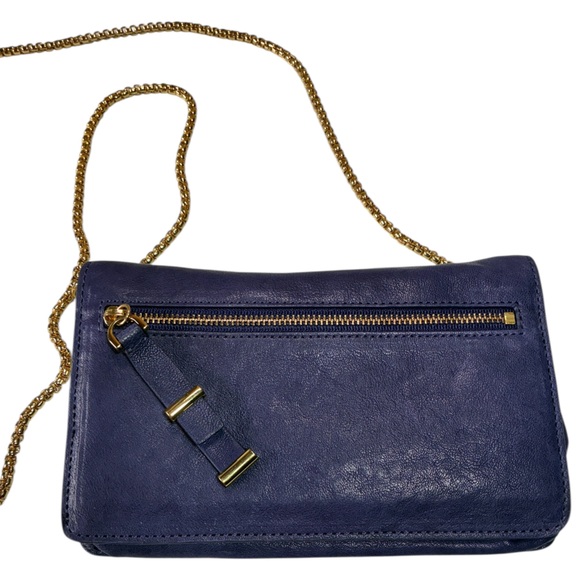 Stuart Weitzman Purple Leather Purse, Chain Wallet, Magnetic Button Closure, EUC - Picture 8 of 15